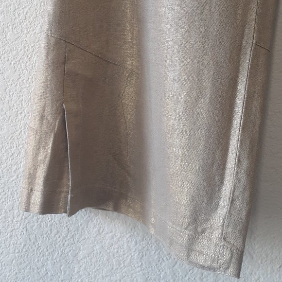 Philippe ADEC2  Wide Leg Gold Metallic  Pants NWT - Picture 7 of 16